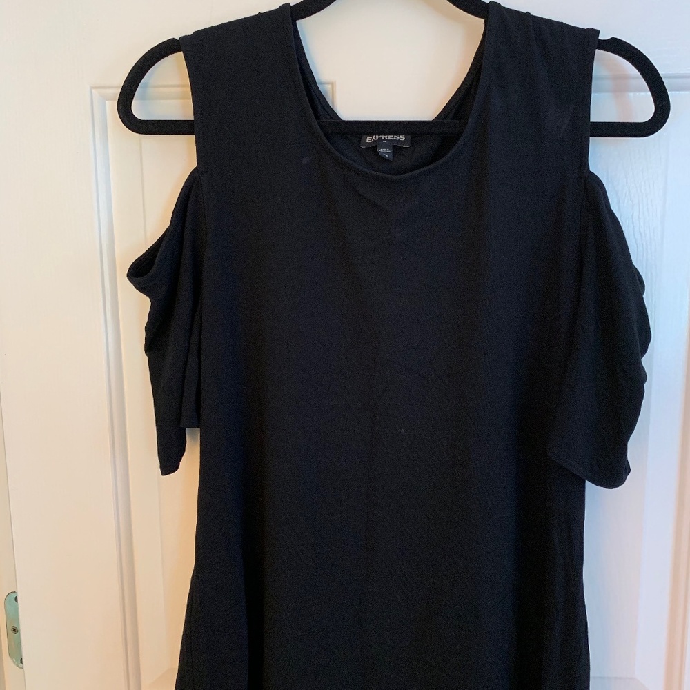 Express Black Cold Shoulder Top